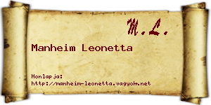 Manheim Leonetta névjegykártya